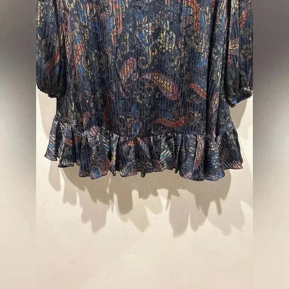 MAJE Riley Ruffled Paisley-Print Mini Dress / Size 2 / - Picture 4 of 13